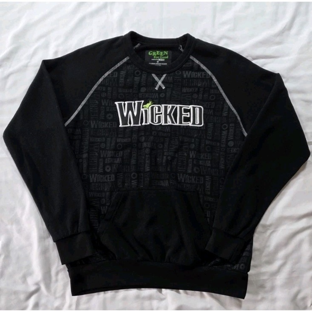 Wicked‎ Green For Good Sweatshirt Womens Medium Black Broadway Organic Cotton